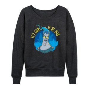 Women's - Disney Villains - Its Good To Be Bad Hades Lightweight French Terry Wide Neck Long Sleeve Shirt - 1 of 4