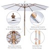 Yescom 13FT Large Outdoor Patio Umbrella UV30+ Wood 8 Rib Pole for Table Beach Yard Garden Wedding Deck Cafe Pool White - 3 of 4