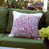 RightSide Designs Fan Coral Red and White Indoor/Outdoor Throw Pillow - 4 of 4