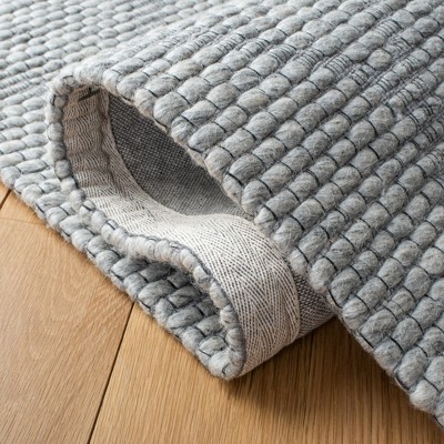 Gray Flat Woven Rectangular 6' x 9' Wool Area Rug