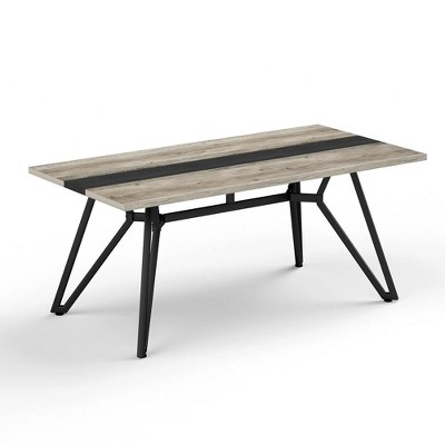 Ridstar Rectangular Large Dining Table with Adjustable Legs For Dining Room & Living Room-Gray