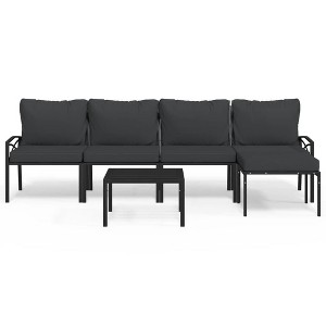 vidaXL Garden Lounge Set Black, Grey - 1 of 4