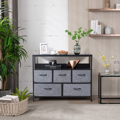 DOMETOUR Modern TV Stand for Living Room – TV Stand for TVs up to 46 Inches.