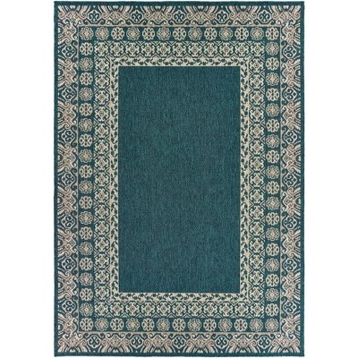 Oriental Weavers Latitude 1503B Teal/ Grey Indoor/Outdoor Area Rug - 5'3" x 7'3"