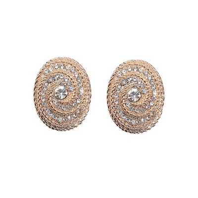 SOHI Women's Crystal Swirl Stud Earrings