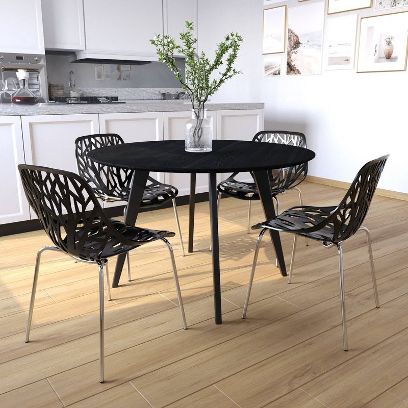 LeisureMod Asbury Open Back Plastic Stackable Dining Side Chair, 3 of 10