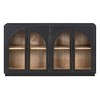 Okak Sideboard Cabinet, Bufft Cabinet with 4 Glass Doors and 4 Shelves, Storage Cabinet for Living Room, Dining Room, Kitchen, Black - 4 of 4