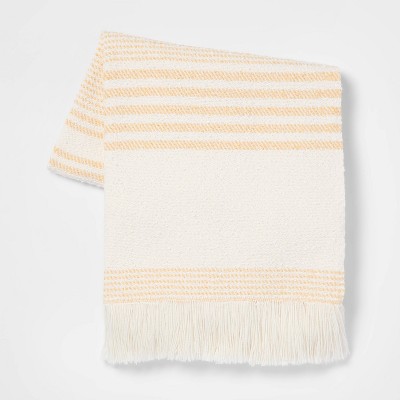 Woven Striped Throw Blanket Cream/Yellow - Threshold™