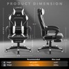 Big and Tall Office Chair, High Back Leather Gaming Chair with Footrest, Ergonomic Computer Chair w/Lumbar Support & Headrest, 360° Swivel Base - 3 of 4
