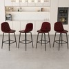 PU Padded Swivel Bar Stools with Back Support and Metal Legs Set of 2 for Kitchen Islands, Home Bars, or Commercial Bars - 2 of 4