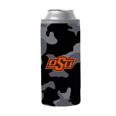 NCAA Oklahoma State Cowboys 12oz Black Camo Slim Can Cooler