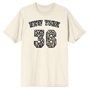 New York 36 Jaguar Print Adult Orchid Crew Neck Short Sleeve T-shirt - 1 of 4