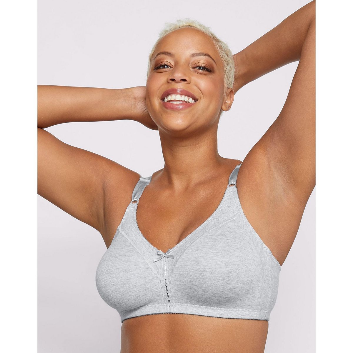 Double Support Cotton Blend Wireless Bra - thumbnail 5
