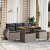 vidaXL Garden Sofa Set Grey PE rattan, powder-coated steel Large - 2 of 4