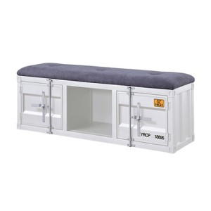 NicBex Storage Bench Modern Rectangle Stools with Metal Frame for Bedroom and Entryway, White - 1 of 4