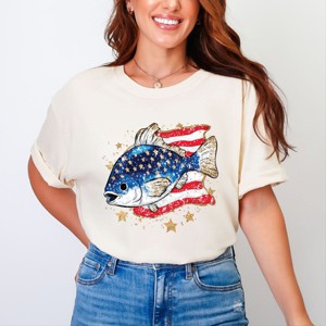 Simply Sage Market Patriotic Fish Garment Dyed Tee - 1 of 4