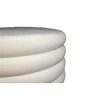 Thor 21" Round Modern Velvet Fabric Ottoman in Dove White - 4 of 4
