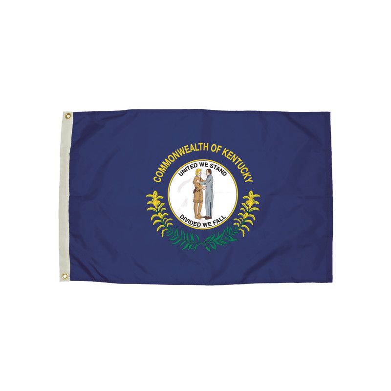 Durawavez Nylon Outdoor Flag with Heading & Grommets, Kentucky, 3ft x 5ft, 1 of 2