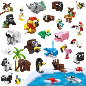 30-Pack Animal Building Blocks Party Favors, 867-Piece Classroom Prizes and Goodie Bag Fillers for Kids Ages 6+ - 1 of 4