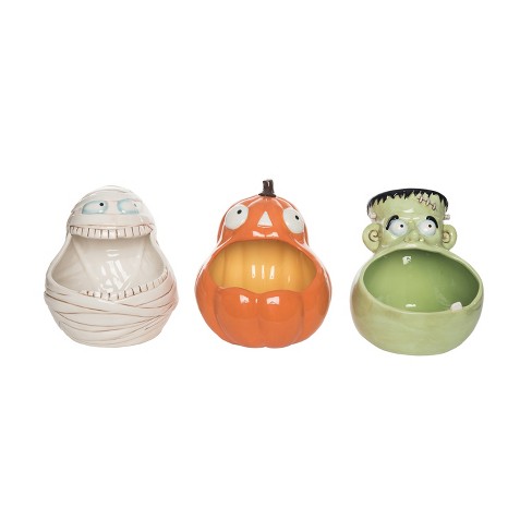 Transpac Ceramic Big Mouth Candy Bowl Set of 3 Halloween Home Decorations - image 1 of 1