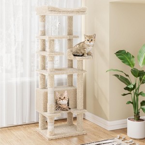 Large Cat Tree for Big Cats, Multi-Level Cat Tower for Indoor Cats, Scratching Post,Condo,Platforms,Cat Tunnel,Hammock,Feeding Station,Pet Play House - 1 of 4