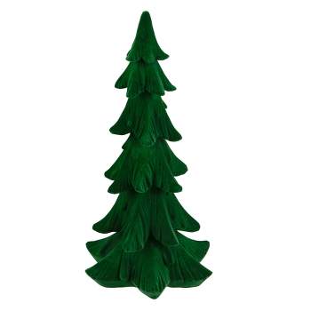 Northlight 12" Flocked Green 3-D Pine Tree Christmas Decoration