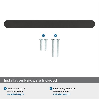 Matte Black Modern Bar Cabinet Pull with Mounting Hardware