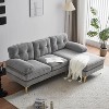 82.6" Modern Velvet L-Shaped Sectional Sofa - Cloud-Like Comfort with Sturdy Metal Legs for Living Room & Bedroom - 3 of 4