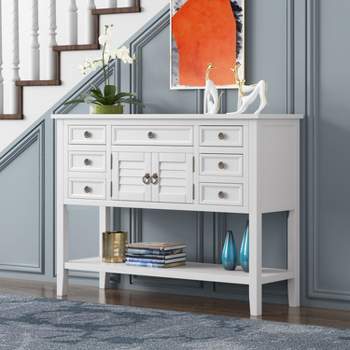 44.5''Decorative Storage Cabinet, Modern Console Table for Living Room with 7 Drawers and 1 Shelf - Maison Boucle