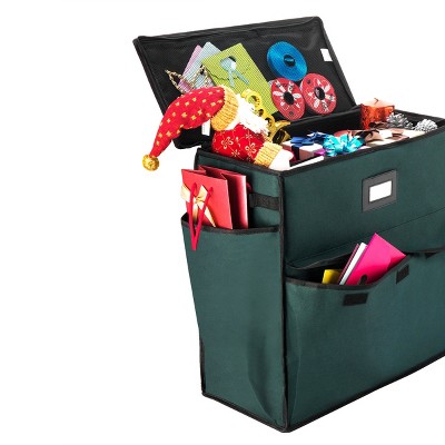 Hastings Home Gift Bag Organizer Storage Tote – Green and Black