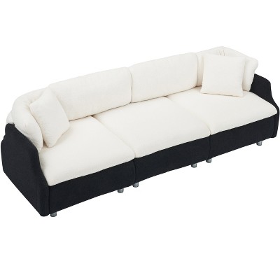 TiramisuBest 95.3 "black and white Tandy throw pillows, Modular Sectional Sofa with Storage, Sideboard Buffet Style Design for Living Room
