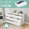 SKONYON Dresser with 6 Drawers Large Wooden Dresser Horizontal Storage Organizer for Bedroom - 4 of 4