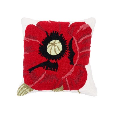C&F Home 18" x 18" Poppy Hooked Pillow