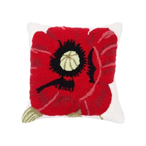 C&F Home 18" x 18" Poppy Hooked Pillow - 1 of 3