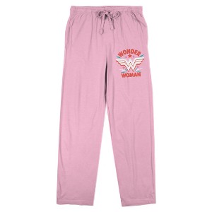 Wonder Woman Logo Women's Pink Sleep Pajama Pants - 1 of 4