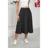 Coolmee Skirts for Women Midi Length A Line Elastic High Waist Swing Flowy Skirt with Pockets - 4 of 4