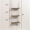 Aoibox 3-Tier Macrame Wall Hanging Shelves with Artificial Ivy Leaves, Boho Room Decor, Handmade Cotton Rope & Wooden Floating Shelves - 4 of 4