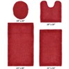 Edge Bath Rug 100% Premium Cotton Ultra-Soft Water Absorbent Tufted Solid Reversible 4 Piece Bathroom Rug Set for Machine Washable Bathmat - 2 of 2