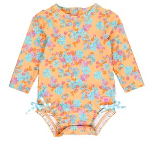 RuffleButts Baby/Toddler Girls UPF50+ Long Sleeve One Piece Rash Guard - 1 of 4