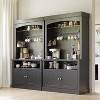 72" Farmhouse Coffee Bar Cabinet w/Light - Buffet Hutch w/ Microwave Stand/Wine Rack/Glass Shelf for Dining Room Storage - 3 of 4