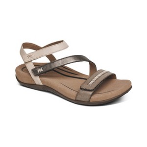 Aetrex Gabby Orthopedic Leather Arch Support Quarter Strappy Sandals For Women - 1 of 4
