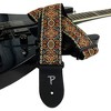 Perri's 2" Wide Metallic Gold With Orange Design Jacquard Sewn on Nylon Webbing Backing & Leather Ends - 4 of 4