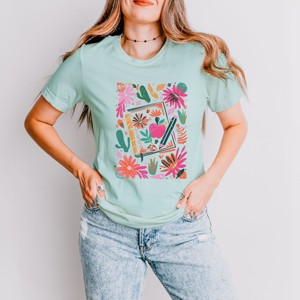 Simply Sage Market Boho Teacher Book Floral Short Sleeve Tee - 1 of 4