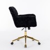 A&A Furniture Office Chair,Artificial  Home Office Chair with Golden Metal Base,Adjustable Desk Chair Swivel Office Chair,Vanity Chair - 3 of 4