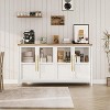 Homhougo Sideboard Buffet Cabinet with 4 Glass Doors, 55" Large Buffet Cabinet with Storage, Modern Farmhouse Storage Cabinet Table - 3 of 4
