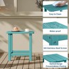 Square HDPE Outdoor Side Table – Durable Adirondack Patio End Table for Beach/Porch, Weather-Resistant & Easy to Assemble - 3 of 4