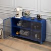 47.25"Glass Storage Cabinet Floor-to-ceiling for Kitchen, Living Room, Bathroom( - 2 of 4