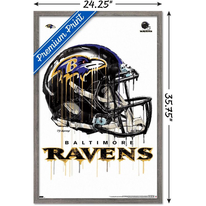 Trends International NFL Baltimore Ravens - Drip Helmet 20 Framed Wall Poster Prints, 3 of 7