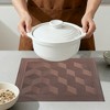 REGALWOVEN Placemats Set of 6 Plastic Placemats for Dining Table Decor Washable Kitchen Table Mat with Quadrangular Pattern - 4 of 4