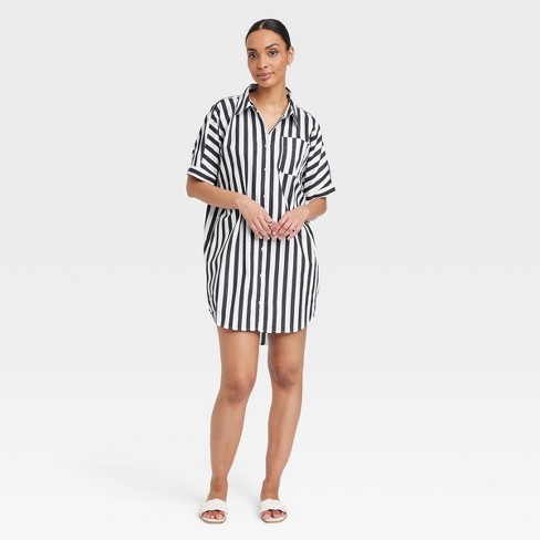 Women's Short Sleeve Shirtdress - A New Day™ - image 1 of 3